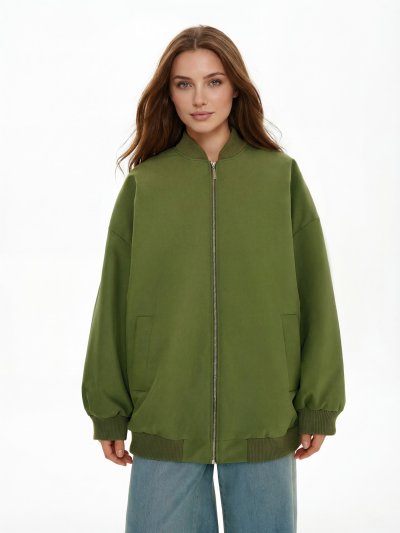 Бомбер женский свободного кроя на молнии