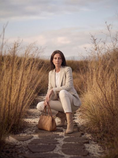 Брючный костюм бежевый, хлопок 100%