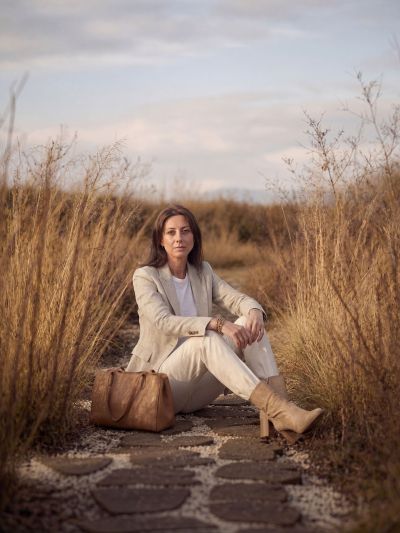 Брючный костюм бежевый, хлопок 100%