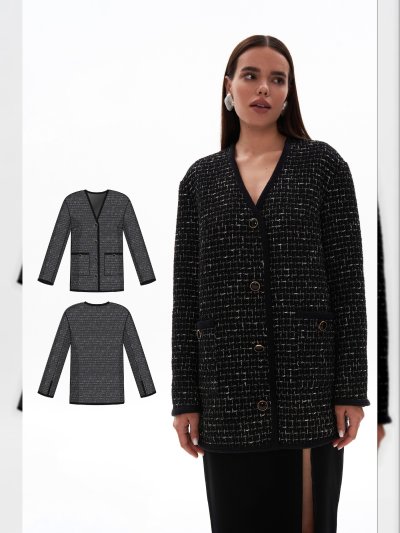 Кардиган женский классический с V-вырезом