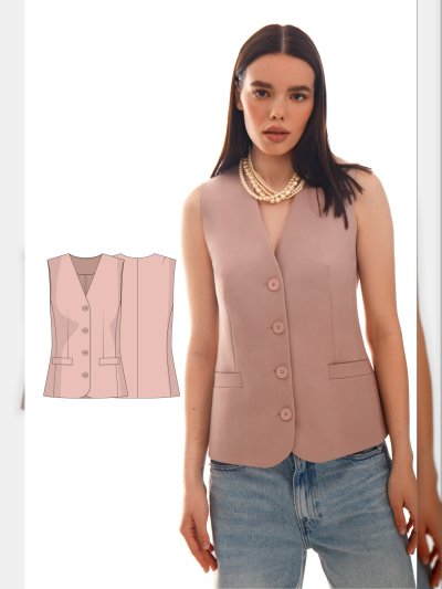 Жилет женский классический полуприлегающий