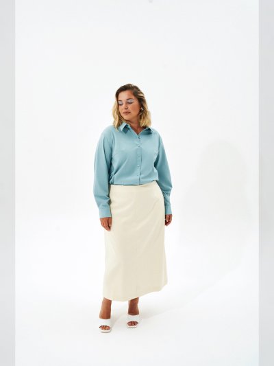 Блузка женская рубашечного кроя с длинным рукавом