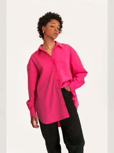 Блузка женская оверсайз с асимметричным низом