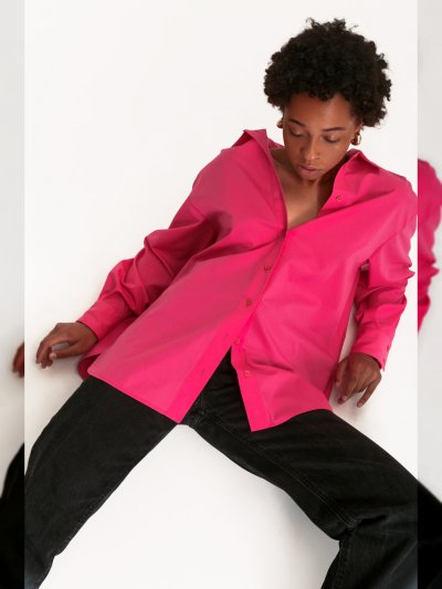 Блузка женская оверсайз с асимметричным низом