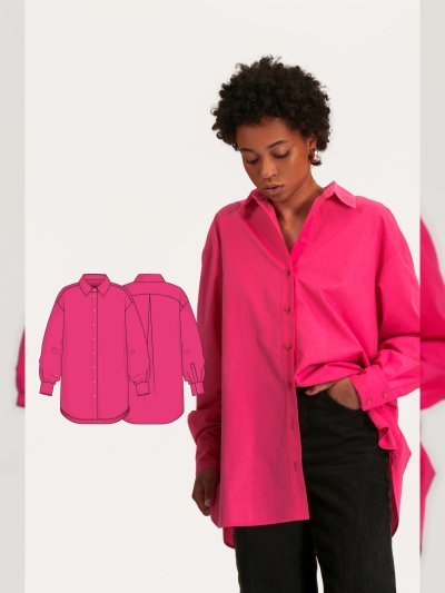 Блузка женская оверсайз с асимметричным низом