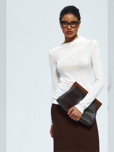 Лонгслив женский асимметричный