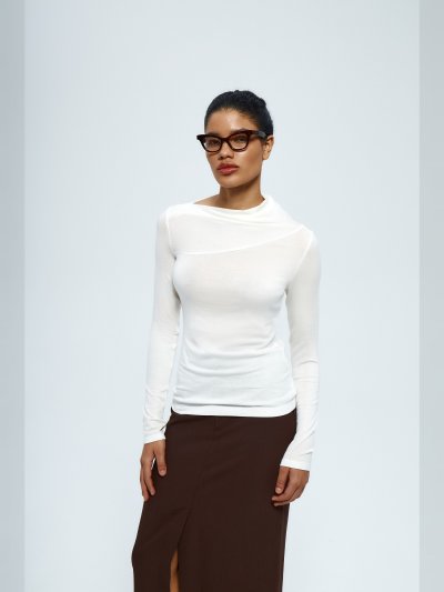 Лонгслив женский асимметричный