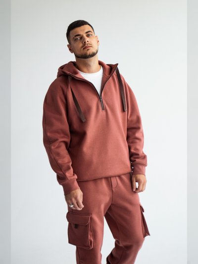 Худи мужской с капюшоном на молнии